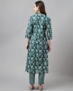 Women Floral Print Straight Kurta Set - Image 4
