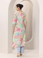 Multi Printed Silk Blend Straight Kurta - Image 3