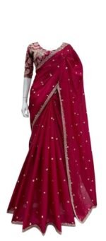 Saree For Womens Bollywood Style Zimmy Choo Organza Silk Fabric On Beautiful Sequance Embrodery Work