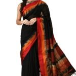 Womens Maheshwari Silk Cotton Handloom Hanwoven Saree With blouse piece