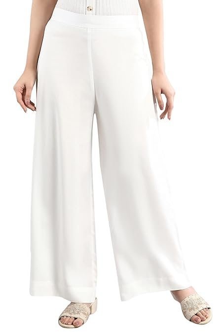61TNdBdYq6S._SY679_.jpg Strechable Palazzo Slim Fit Pants for Women | Ankle Length Palazzo Pants for Women - Image 1