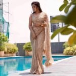 Saree For Women's And Girls Net Fabric Saree With Fancy Sequance Embroidery Work With Feather Lace In Pallu - Image 4