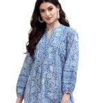 Women's Viscose Rayon Floral Printed Top | Short Kurta