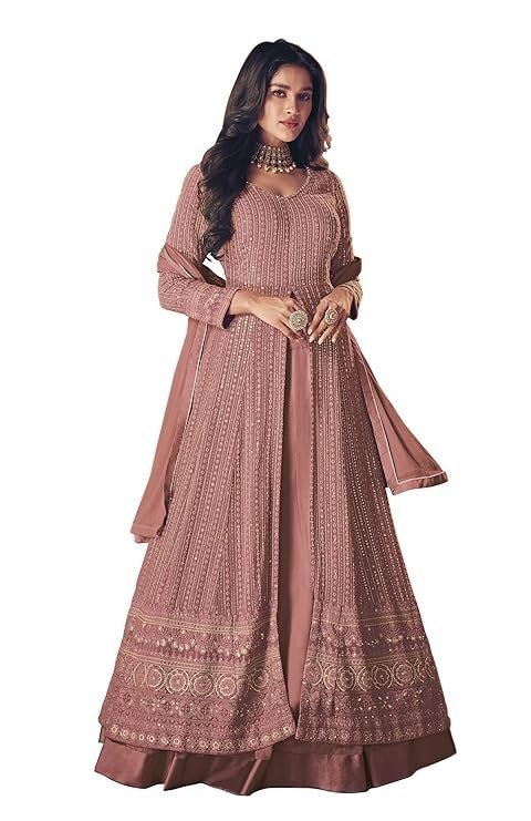 81-OTIjtaXL._SY741_.jpg Women's Maxi Anarkali Dress (122-PINK_Pink_Free Size) - Image 1