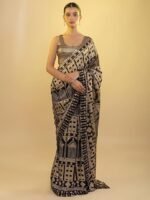 Women's Black Sequins Work Heavy Georgette Saree with Blouse (1024-Black-Sequins-Designer-Saree-Latest, Black) - Image 2