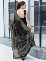 Women's Georgette Sequence Work Saree with Unstitched Blouse Piece - Image 2