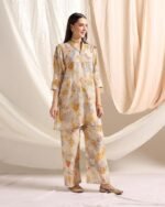 Cotton Blend Co-Ord Set for Women | Co-Ord Set for Women Stylish | Kurta Set for Women | Pajama Set | Ethnic Co-Ord Set for Women | 3/4 Sleeve Women's Co-Ord Set - Image 3