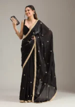 Black Stonework (Gold) Georgette Saree