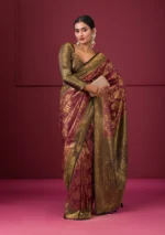 Maroon Zariwork Soft Silk Saree