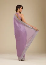 Purple Zariwork Soft Silk Saree - Image 3
