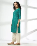 Women Block Print Straight Kurta - Image 4