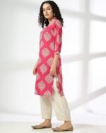 Women Block Print Straight Kurta