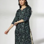 Women Floral Print Cotton Straight Kurta
