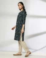 Women Floral Print Cotton Straight Kurta - Image 4