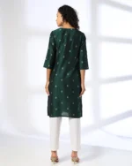 Women Embroidered Straight Kurta - Image 3