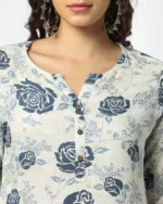 Women Floral Print Straight Kurta - Image 2