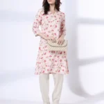 Women Lotus Floral Jaal Print Straight Kurta