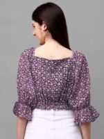 Crop Tops For Women Western Wear Purple - Image 3