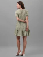 DRESSES FOR WOMEN WESTERN WEAR FLORAL GREEN - Image 3