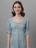 DRESSES FOR WOMEN WESTERN WEAR  FLORAL GREEN