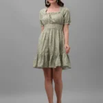 DRESSES FOR WOMEN WESTERN WEAR FLORAL GREEN